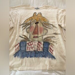 Kelly Jackson cotton scarecrow tee shirt EUC 495